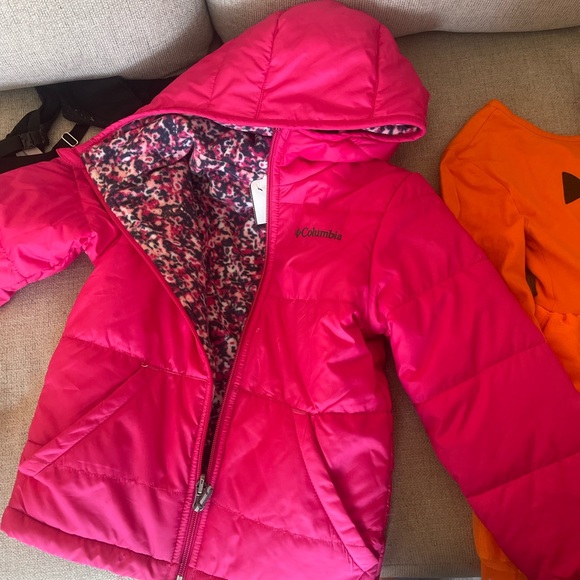 Reversible Columbia Kids' Pink Hooded Jacket size 6 - Picture 1 of 2
